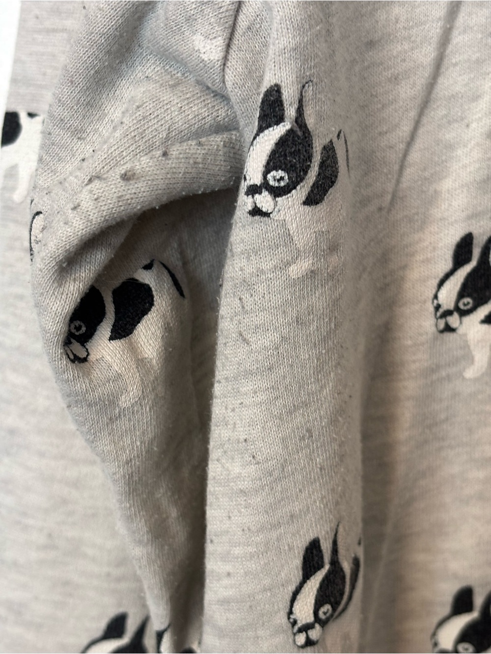 Forever 21 Men's Light Gray French Bulldog Crewneck Sweatshirt - Picture 4 of 6